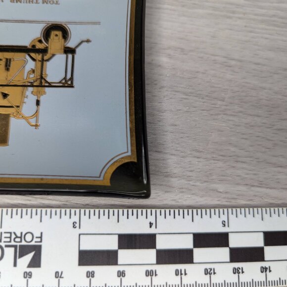 Vintage Houze Art Curved Glass Trays w/ Locomotives Train Railroad 3.5" X 3.5" - Picture 13 of 14